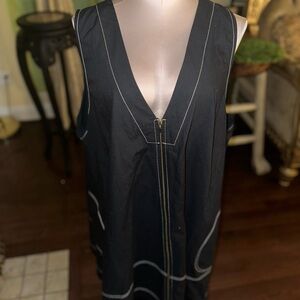Maeve Black Dress with Contrast White Stitching